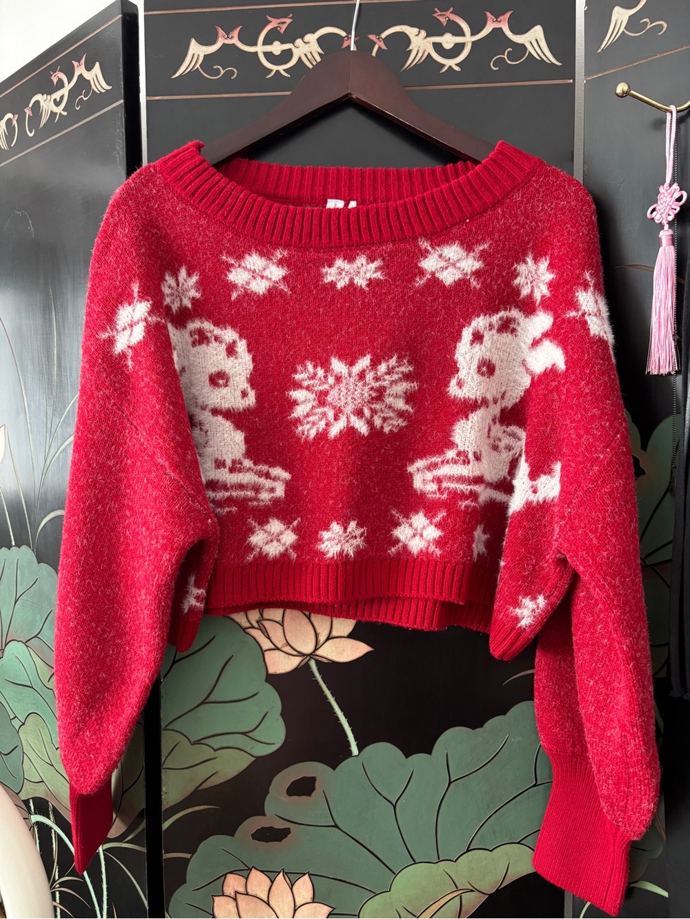 Cropped holiday sweater